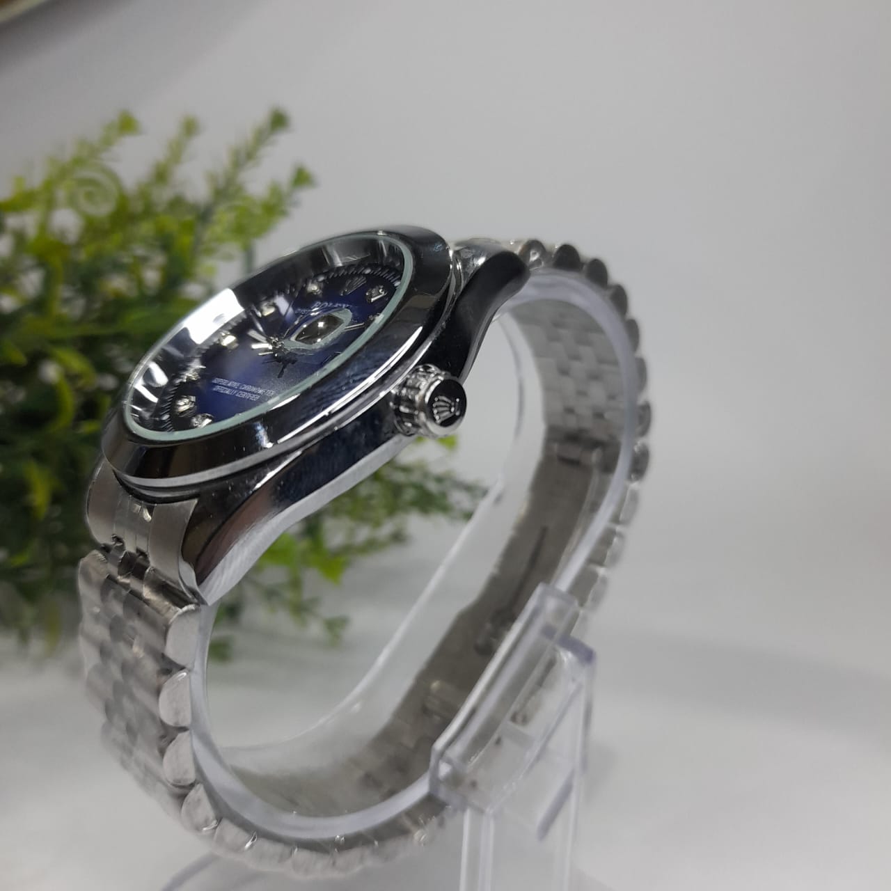 Rolex Silver chain blue dial Automatic Datejust Watch