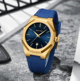 Bestwin Alloy case with blue dial Silicone Blue Strap