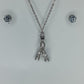White Stone & Silver Chain Necklace Set for Girls & Women