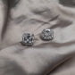 White Zircon Crystal Stud Earrings 1 Carat
