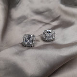 White Zircon Crystal Stud Earrings 1 Carat