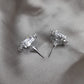 White Zircon Crystal Stud Earrings 1 Carat